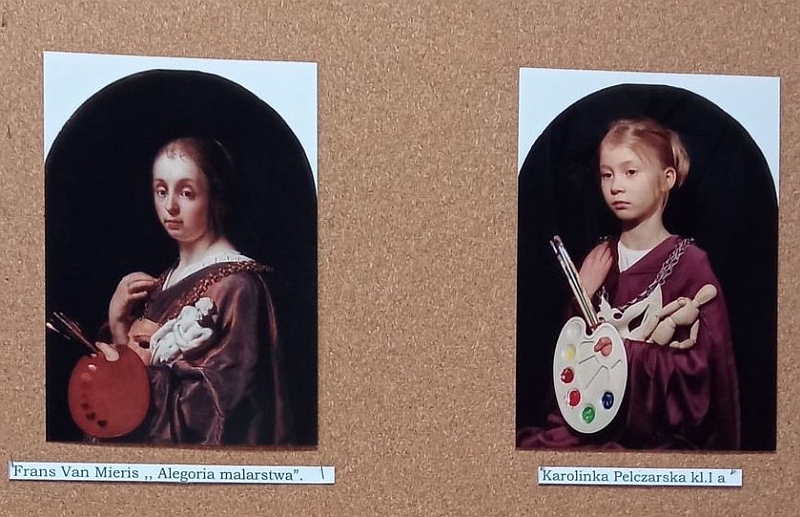 I miejsce w konkursie - obraz Fransa Van Mieris - Alegoria malarstwa w wykonaniu naszej uczennicy.