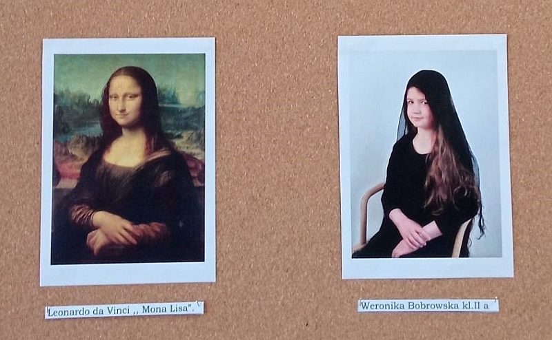 III miejsce w konkursie - obraz Leonarda da Vinci - Mona Lisa w wykonaniu naszej uczennicy.