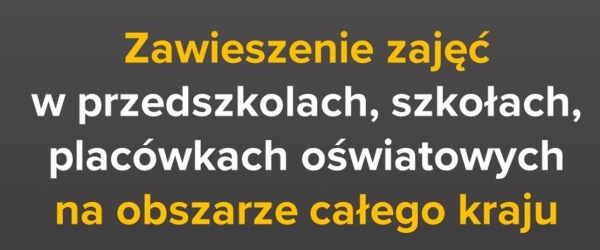 ZAWIESZENIE zajęć w szkole od 12 marca 2020 r. do 25 marca 2020 r.